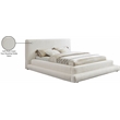 Pemberley Row Teddy Fabric Cream King Bed Rectangular Contemporary Assembled