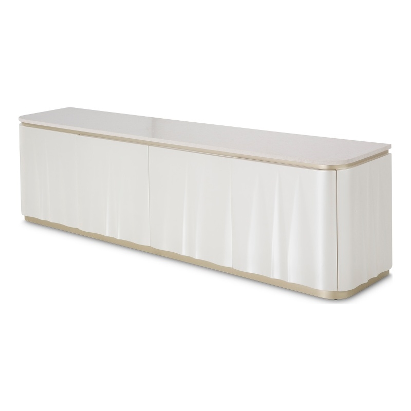 Pemberly Row Modern / Contemporary Media Cabinet - Creamy Pearl