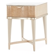 Pemberley Row Marble Blush End Table Rectangular Velvet-Lined Drawer 27.25