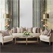 Pemberly Row Modern / Contemporary Glass Cocktail Table - Chardonnay