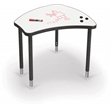 Pemberly Row Hierarchy Shapes Desk with Dry Erase Marker Top and Black Lges