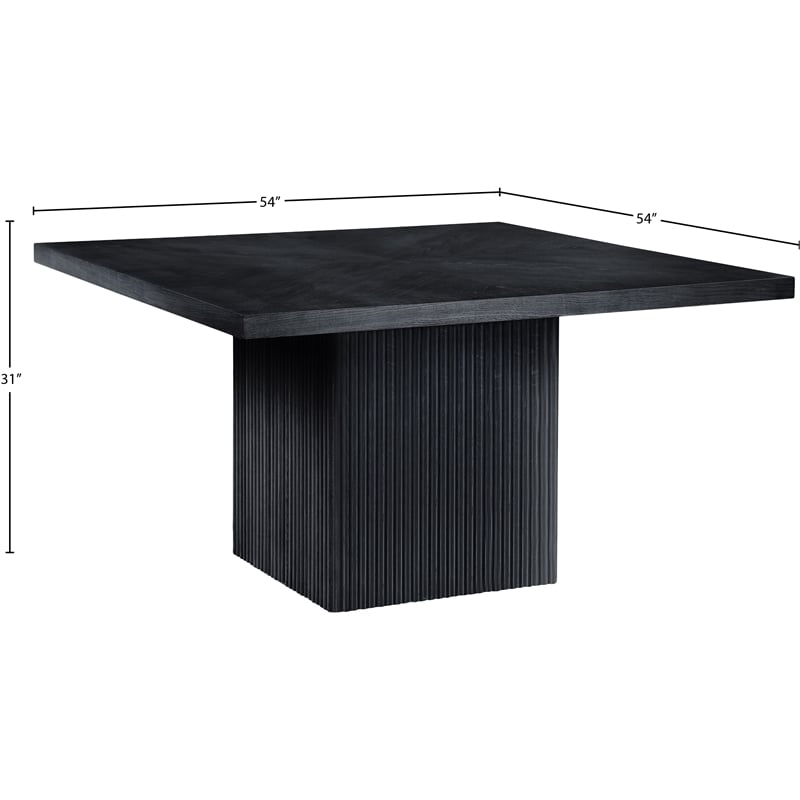 Pemberly Row Modern Square Black Oak Wood Veneer Top Dining Table
