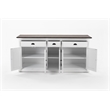 Pemberly Row Contemporary Buffet Solid Wood in White and Brown