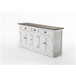 Pemberly Row Contemporary Buffet Solid Wood in White and Brown