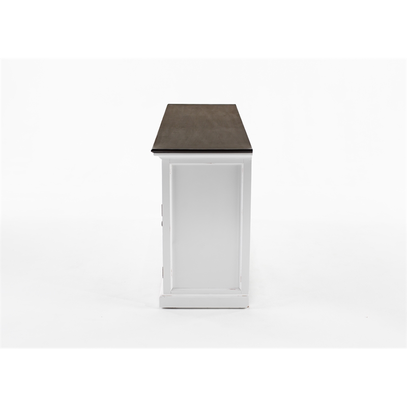 Pemberly Row Contemporary Buffet Solid Wood in White and Brown