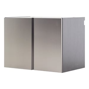 Pemberly Row Wood Base Door Wall Mounted Garage Cabinet in Metallic Gray