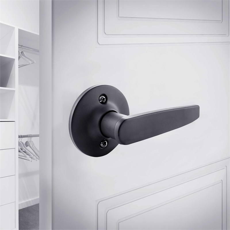 Pemberly Row Contemporary Dummy Brass Door Lever in Matte Black