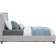 Pemberly Row Contemporary Gray Linen Textured Fabric Twin Bed