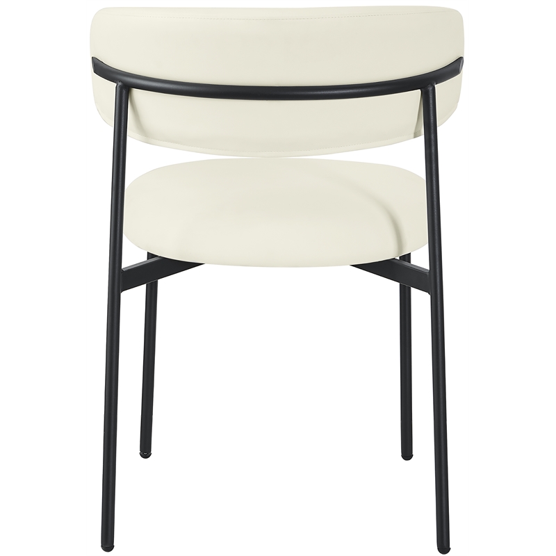 Pemberly Row Modern Cream Vegan Leather Dining Chair (Set of 2)
