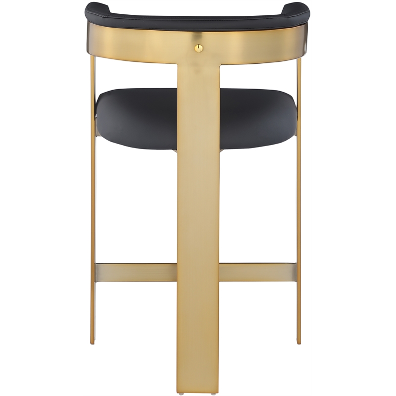 Pemberly Row Modern Black Vegan Leather Counter Stool (Set of 2)