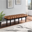 Pemberley Row Vegan Leather Cognac Bench Rectangular 60.5