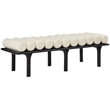 Pemberley Row Vegan Leather Cream Bench Rectangular Art Deco 60.5