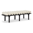 Pemberley Row Vegan Leather Cream Bench Rectangular Art Deco 60.5