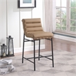 Pemberly Row Modern / Contemporary Tan Vegan Leather Bar Stool