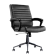 Pemberly Row Ergonomic Mid Back Desk Chair Bonded Leather Black