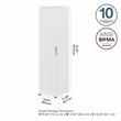 Pemberly Row Tall Narrow Storage Cabinet in White - Engineered Wood