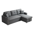 Pemberly Row Traditional Upholstered Fabric Sleeper Sofa -LIGHT GRAY