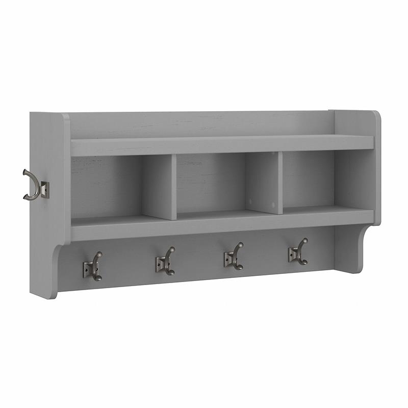 Pemberly Row 40W Wall Mounted Coat Rack in Gray - Engineered Wood