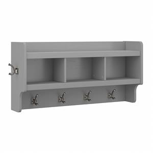 Pemberly Row 40W Wall Mounted Coat Rack in Gray - Engineered Wood