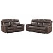 Pemberly Row 2-Piece Fabric Power Loveseat and Sofa Set in Mocha