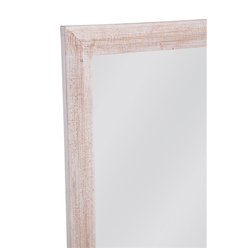 Pemberly Row Modern / Contemporary Wall Mirror in White Wood