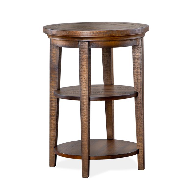 Pemberly Row Contemporary Transitional Round Accent End Table