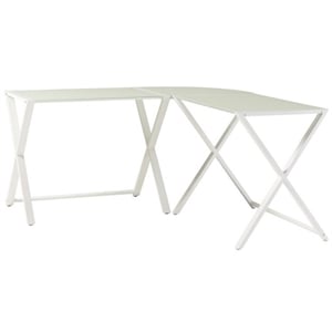 Pemberly Row Contemporary X-Leg Command Center Computer and Gaming Desk - White