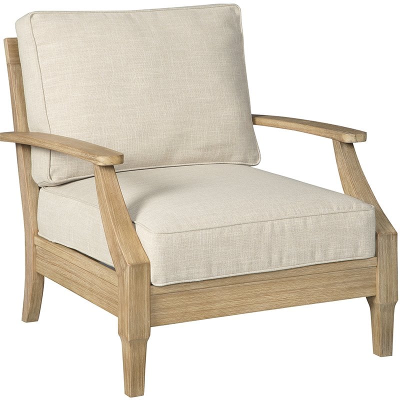 Pemberly Row Set of 2 Patio Sofa and Arm Chair in Beige