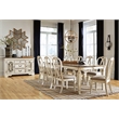 Pemberly Row Set of 9 Extendable Dining Table and Side Chair in Chipped White