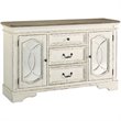 Pemberly Row Set of 8 Extendable Dining Table and Side Chair and Server in White