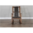Pemberly Row Wood Indoor Rocking Chair in Brown with Cushion Seat & High Back
