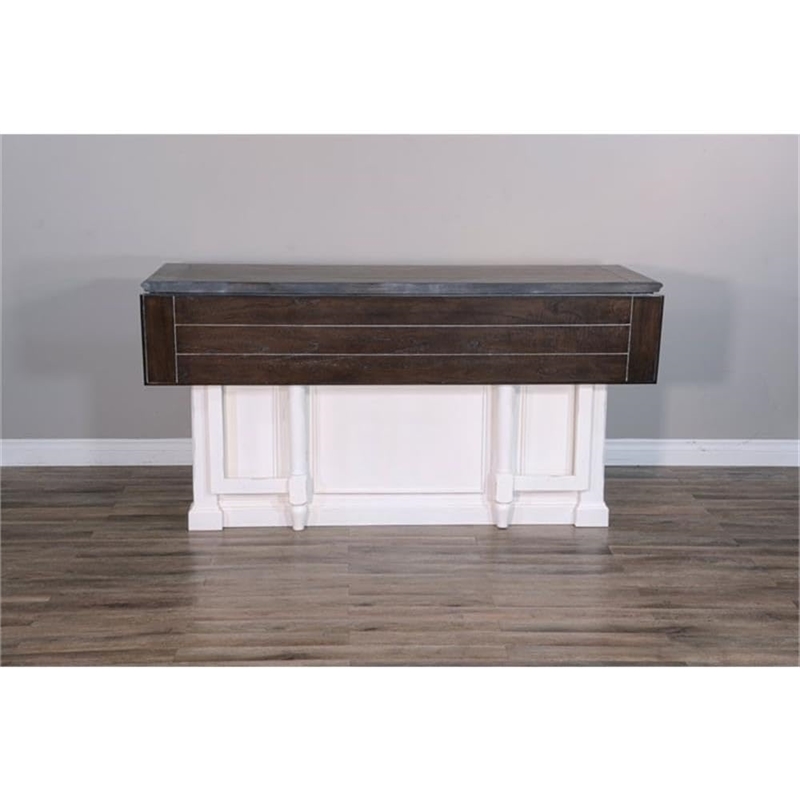 Pemberly Row Wood Kitchen Island in Espresso with Adjustable Shelves