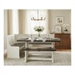 Pemberly Row 4PCs Corner Dining Set/Breakfast Nook in Brown with Storage Space