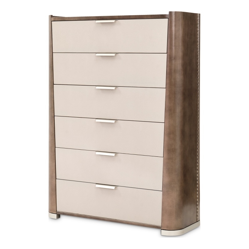 Pemberly Row Transitional 6-Drawers Chest in Slate Wood Finish