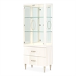 Pemberly Row Transitional 2-Drawers Display Cabinet - Creamy Pearl