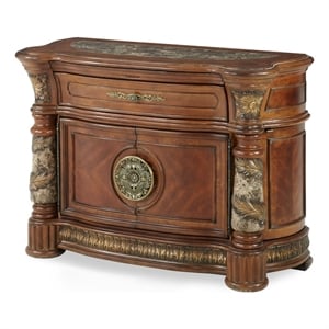 Pemberly Row Traditional Wood Bachelor's Chest - Classic Chestnut
