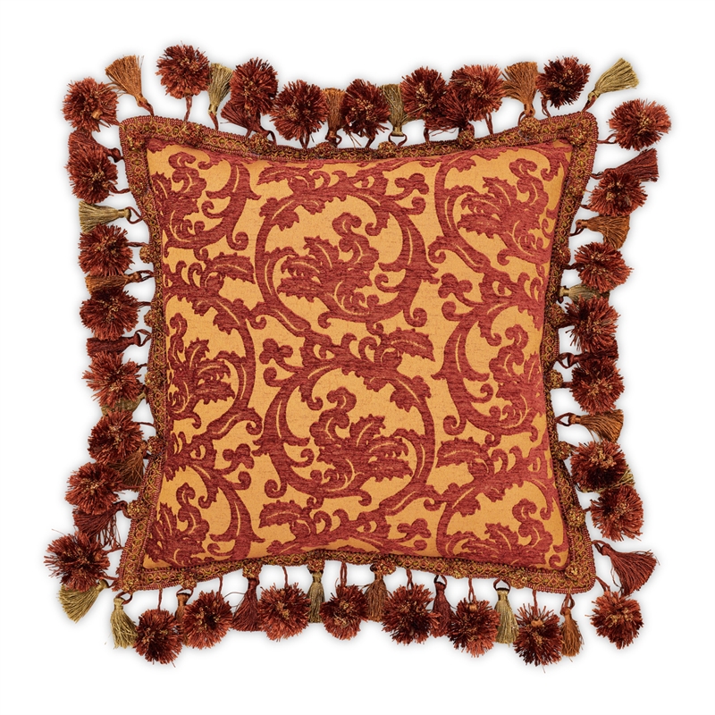 Pemberly Row Traditional 13-piece Fabric King Comforter Set in Spice Red
