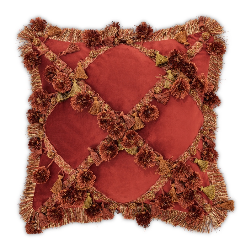 Pemberly Row Traditional 13-piece Fabric King Comforter Set in Spice Red