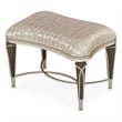 Pemberly Row Transitional Jacquard Fabric Ottoman in Bisque/Hazelnut Brown
