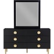 Pemberly Row Set of 4 Velvet Full Bed in Gray & Dresser & 2 Nightstands in Black