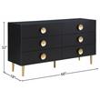 Pemberly Row Set of 4 Velvet King Bed in Pink & Dresser & 2 Nightstands in Black