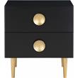 Pemberly Row Set of 4 Velvet King Bed in Pink & Dresser & 2 Nightstands in Black