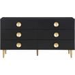 Pemberly Row Set of 5 Velvet King Bed & Dresser & Chest & 2 Nightstands in Black
