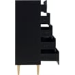 Pemberly Row Set of 5 Velvet King Bed & Dresser & Chest & 2 Nightstands in Black