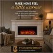 Pemberley Row MDF White Fireplace Mantel Rectangular Realistic Flame 64
