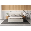 Pemberly Row Upholstered Platform Queen Bed in White Boucle Fabric