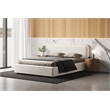 Pemberly Row Upholstered Platform Queen Bed in White Boucle Fabric