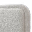 Pemberly Row Upholstered Platform Queen Bed in White Boucle Fabric