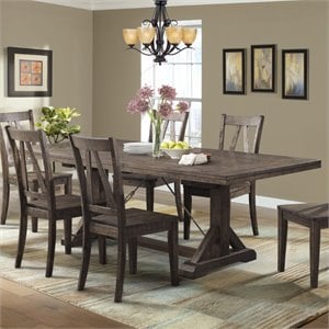 Pemberly Row Transitional Wood Dining Table in Walnut Chestnut
