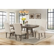 Pemberly Row Contemporary 7 Piece Dining Set in Walnut and Cream